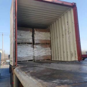 Caustic Soda Pearls Being loaded in 20ft container in pallets for export from China to Europe
