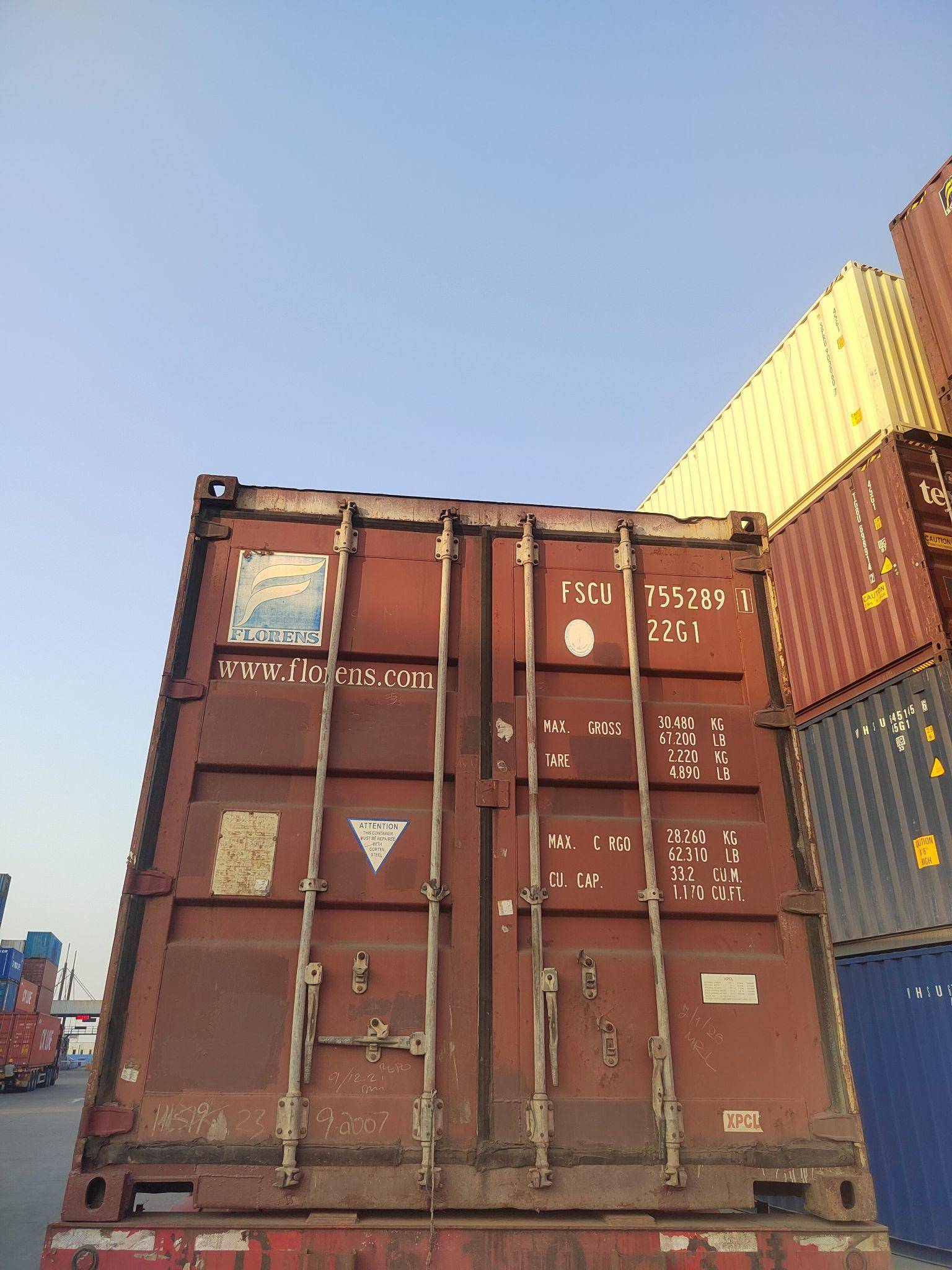 Final container of caustic soda pearls prepared for export to the United States